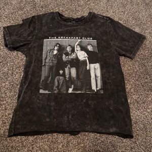 The Breakfast Club 80s Acid Wash Grey Tee T-Shirt Top Size Small Movie